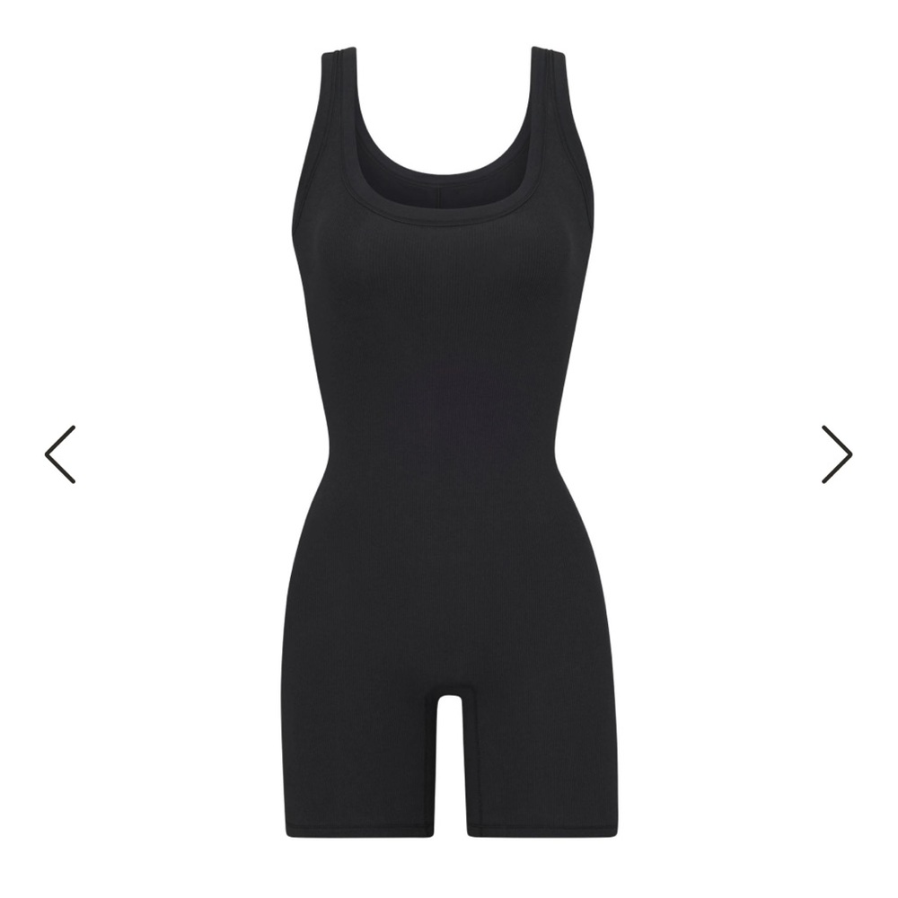 SKIMS Cotton Rib Onesie, Soot XXS
